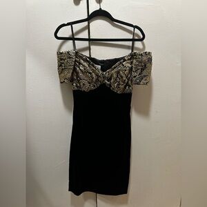 Vintage 80s Scott McClintock Gold Dress